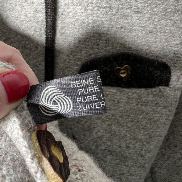 Elegance‎ Seiler Cardigan Sweater Womens Medium (38) Pure New Wool Heart Buttons - Picture 10 of 16